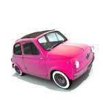 small pink car